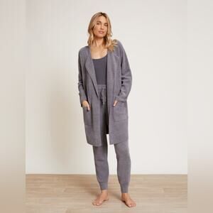 New Barefoot Dreams CozyChic Ultra Lite Wide Collar Jacket Glacier Gray Small